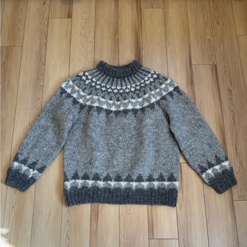 Hand Knit Homemade 100% Wool Sweater